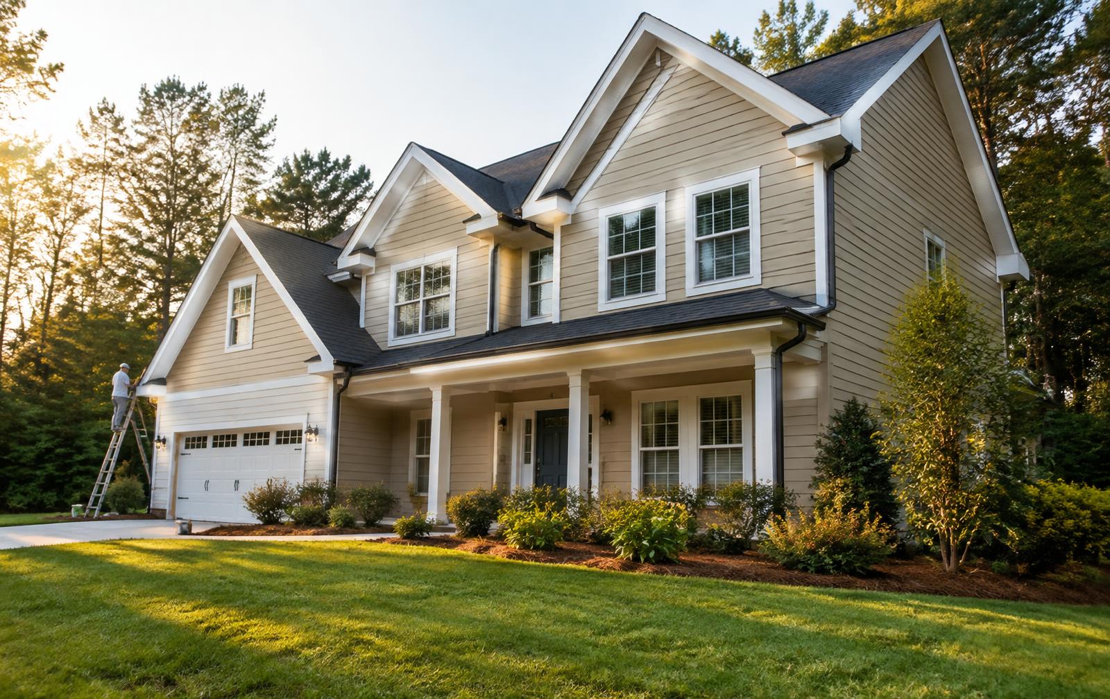 Freshly painted two-story home in Atlanta